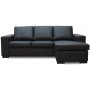 Solna Divan Sofa Rechts - Schwarzes Leder (gebunden)