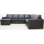 U-Sofa Solna XL aus gebundenem Leder - Links