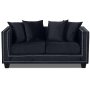Tempel 2-Sitzer-Sofa mit Nieten aus schwarzem Samt