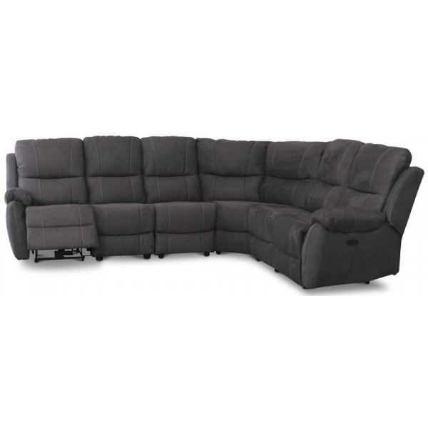 Enjoy Liege-Ecksofa - 5-Sitzer (elektrisch) in Mikrofaserstoff anthrazit