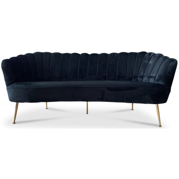 Snckan 3-Sitzer Sofa - Schwarzer Samt / Messing