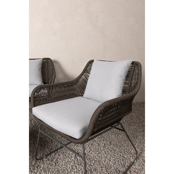 Sofagruppe Davao - Dunkelgrau/Braun