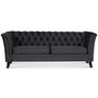 Chesterfield Liverpool 3-Sitzer Sofa - Anthrazitgrauer Samt