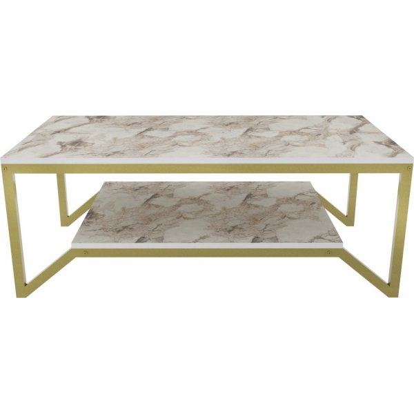 Flora Couchtisch 120 x 60 cm - Gold/Wei