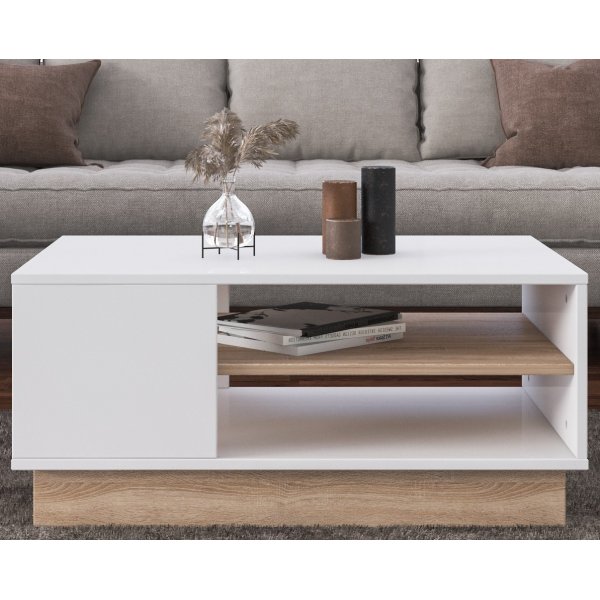 Camilla Couchtisch 90 x 60 cm - Eiche/wei