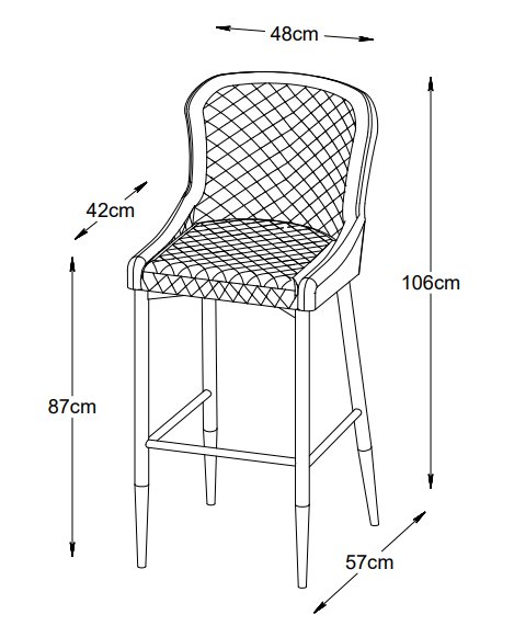Carrie Barhocker aus grnem Samt SH 77 cm