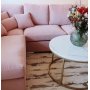Accent Couchtisch rund 85 - weier marmor/Messingfarben