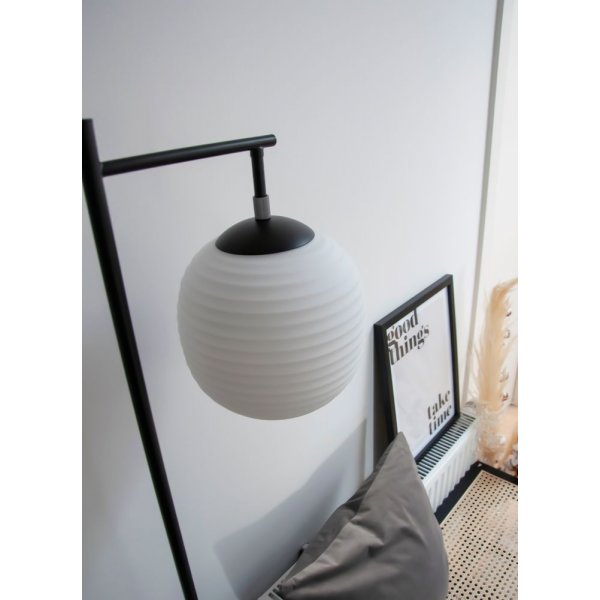 Rille Stehleuchte - Schwarz/Opalwei�