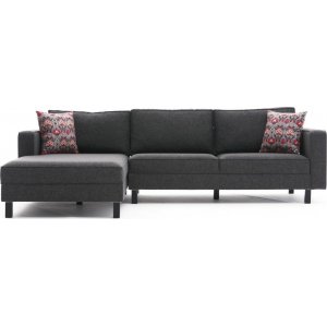 Kale Sofa links - Anthrazitfarbenes Leinen