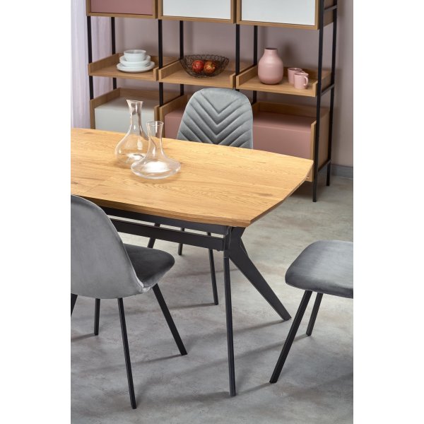 Assis Esstisch 140-180 x 80 cm - Eiche/schwarz