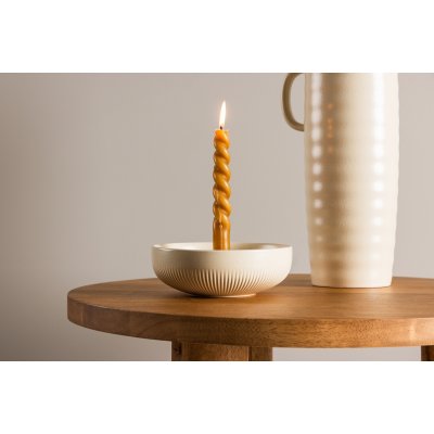 Posh Kerzenstnder 18 x 6 cm - Beige/Schwarz