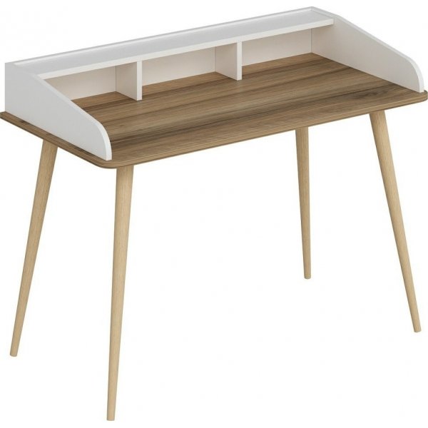 Mir Schreibtisch 120 x 60 cm - Dunkelbraun/Wei