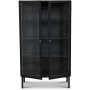 Cliff Vitrinenschrank aus Blech Highboard - Schwarz / Klarglas