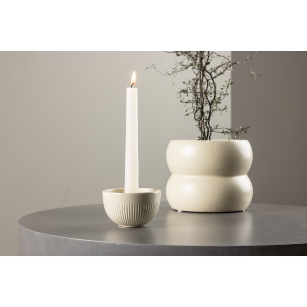 Posh Kerzenständer 9 x 6 cm - Beige/Schwarz Posh Kerzenständer 9 x 6 cm - Beige/Schwarz