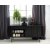 Ebenes Sideboard aus schwarz gebeizter Eiche mit gerippten Tren, 210 cm COPY