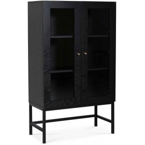 Carl Vitrinenschrank (Highboard) - schwarz gebeizte Eiche