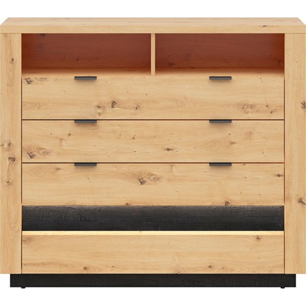 Ostia Kommode - Artisan Eiche/Eiche schwarz Ostia Kommode - Artisan Eiche/Eiche schwarz