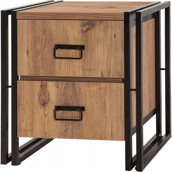 Cosmo Commode Nachttisch - Kiefer/schwarz