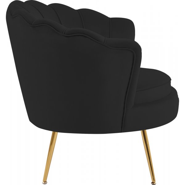 Sessel schwarzer Samt goldene Beine - Kingsley Sessel schwarzer Samt goldene Beine - Kingsley