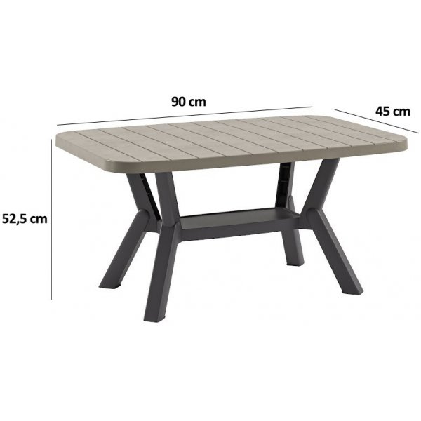 Silva Couchtisch 90 x 45 cm - Anthrazit/Nerz