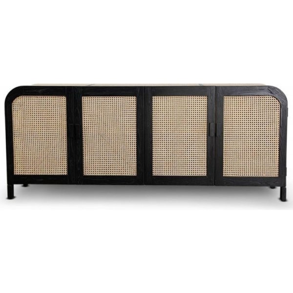 Othello Sideboard aus Rattan - Schwarz / Natur