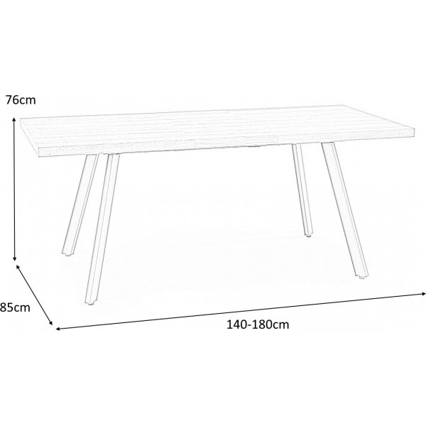 Gladwyn Esstisch mit Butterfly Auszug 140-180 cm - Eiche/schwarz Gladwyn Esstisch mit Butterfly Auszug 140-180 cm - Eiche/schwarz