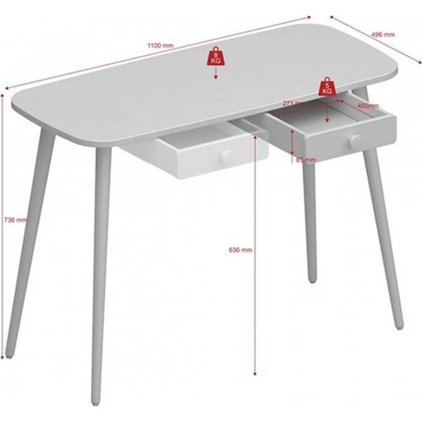 Gaia Schreibtisch 110 x 49,5 cm - Mintgrn