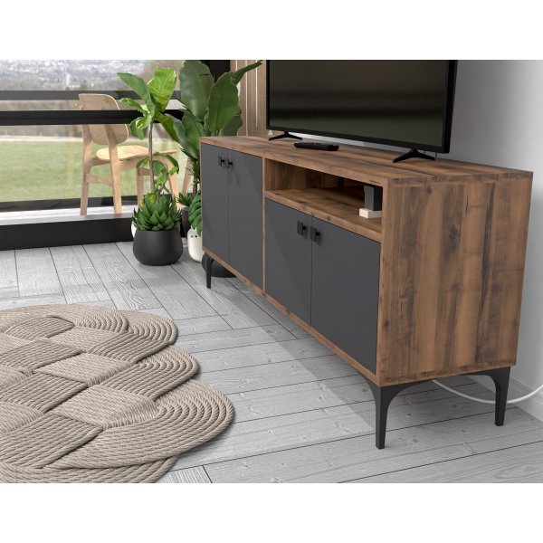 Artemis TV-Stnder - Walnuss/Anthrazit