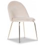 Plaza Essgruppe, Marmortisch mit 4 Plaza Samtsthlen - Beige/wei/Messing