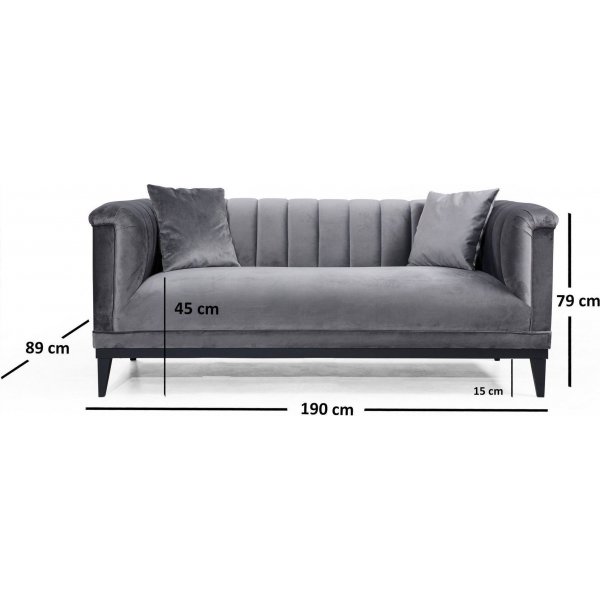 Trendiges 2-Sitzer-Sofa - Dunkelgrau