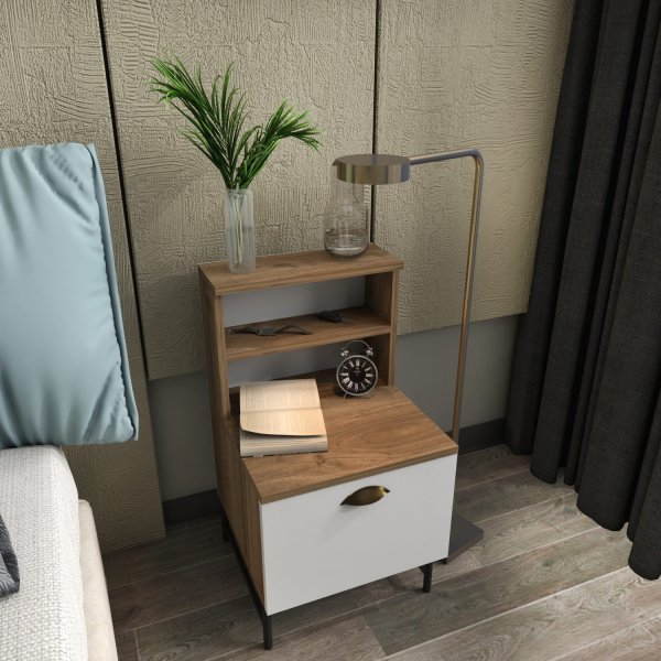 Cressi Nachttisch - Nussbaum/wei