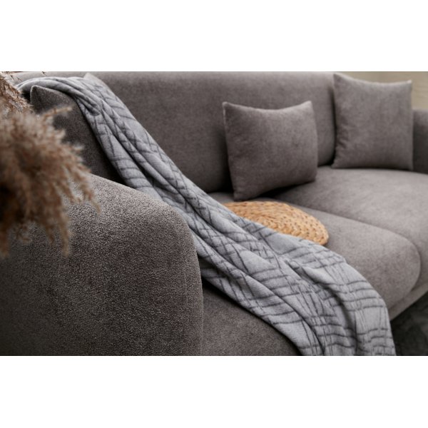 Simena Diwansofa links - Grau/Gold