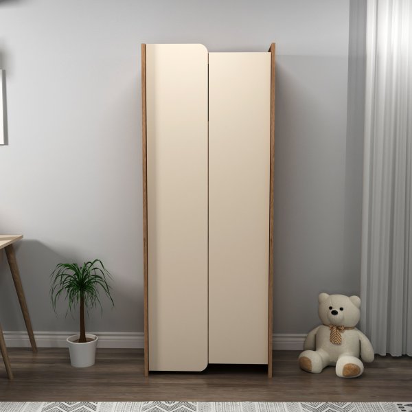 Suave Kleiderschrank - Helles Walnussholz/Beige