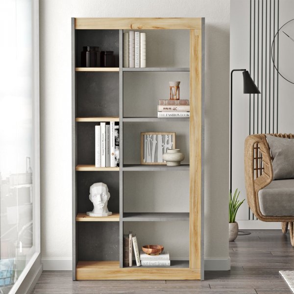 Luvio Bcherregal 23 - Eiche/Silber