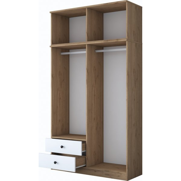 Mendy Kleiderschrank 120 cm - Walnuss/Wei�