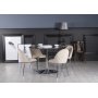 Plaza Esstischset, Marmortisch mit 4 Plaza Samtsthlen - Beige/Grau/Chrom