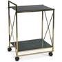 Servierwagen Paladium - Messing / Grnes Marmorglas
