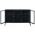 Toddy Sideboard aus schwarzem Metall mit Glastren, Breite 132 cm