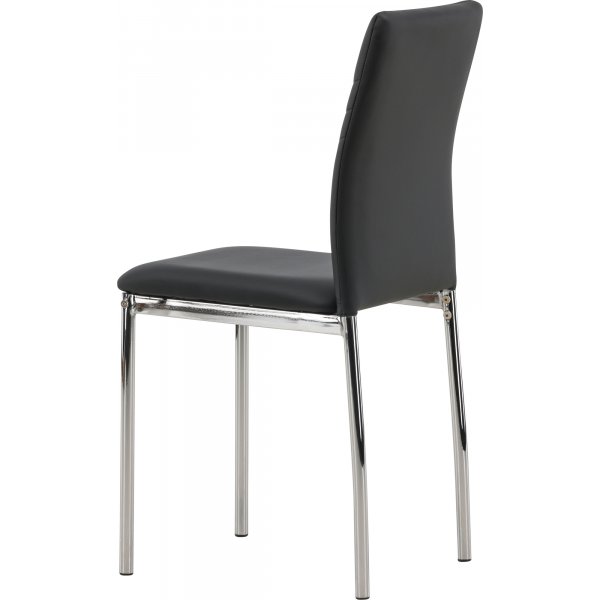 Lily Esszimmerstuhl - Schwarzes PU/Chrom