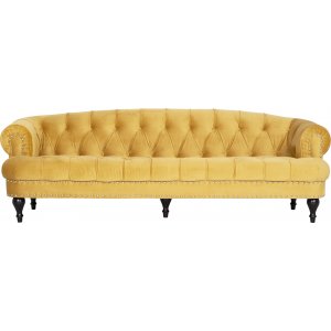 Oxford Deluxe 3-Sitzer Chesterfield - Löwengelb (Samt) Oxford Deluxe 3-Sitzer Chesterfield - Löwengelb (Samt)