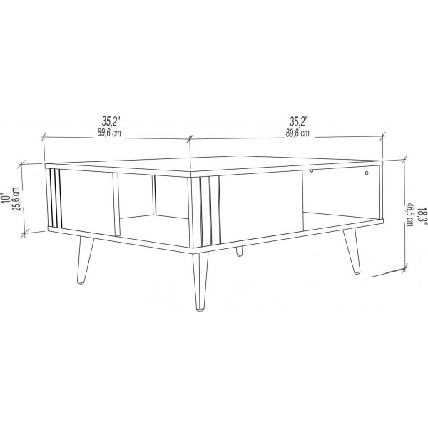 Ronas Couchtisch 89,6 x 89,6 cm - Wei