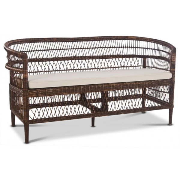 Tranum Sofa aus Rattan - Braun + Textilreinigung fr Mbel