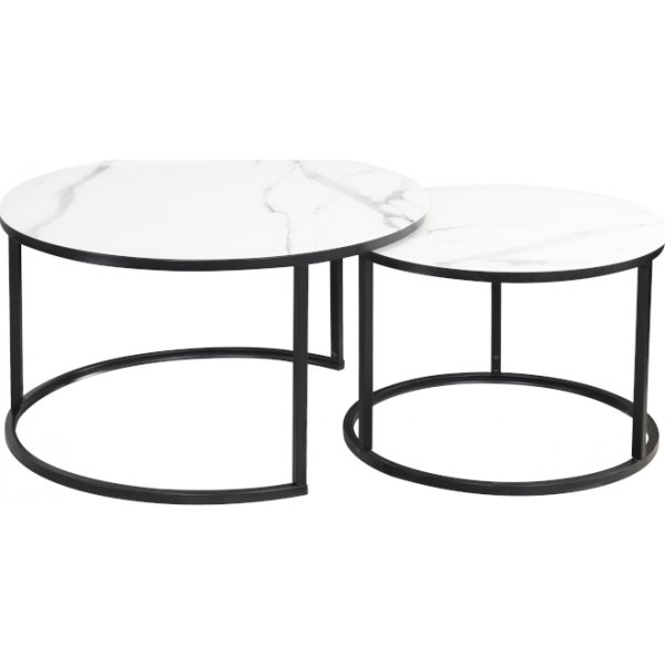Harrisburg Couchtisch 80 x 80 cm - Wei/Schwarz
