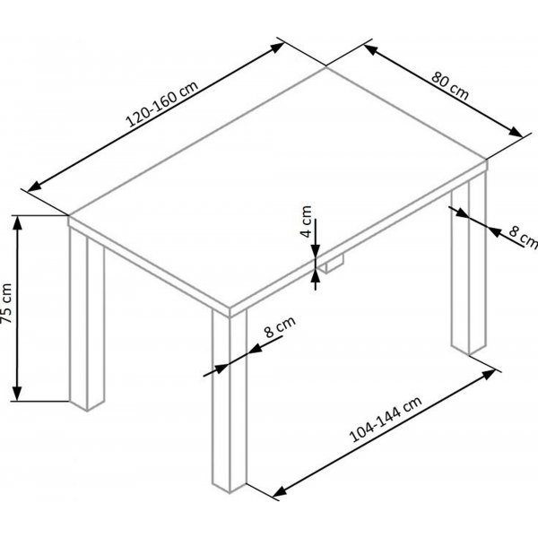 Johanna Esstisch 120-160 cm - Wei�