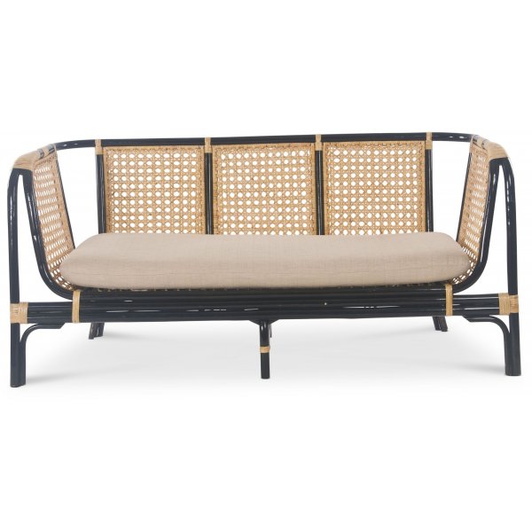 Sofa Marbella - Rattan/schwarz