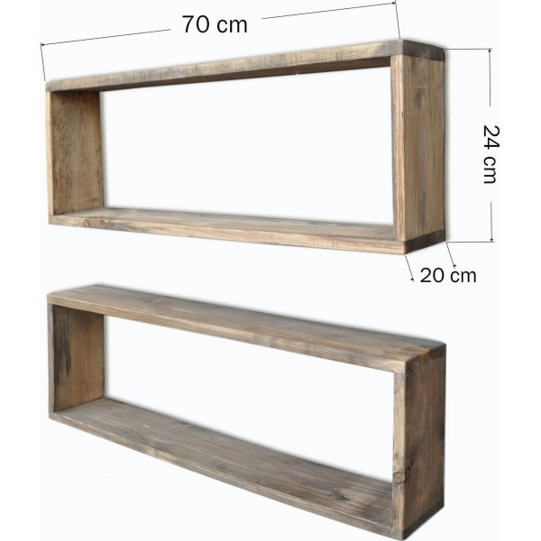 Abstraktes Wandregal 7 - Nussbaum