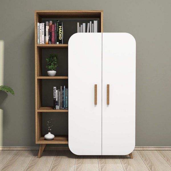 Bcherregal Form - Nussbaum/wei