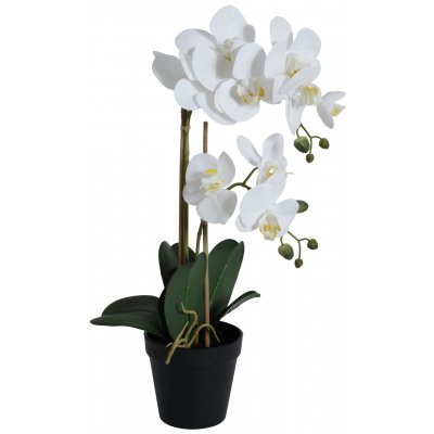 Kunstpflanze - Orchidee 2 Stngel H54 cm - Wei