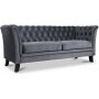 Milton Chesterfield 2-Sitzer - grauer Samt