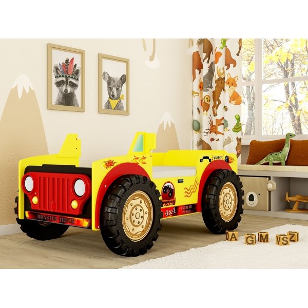 Monstertruck-Kinderbett - 90 x 190 cm